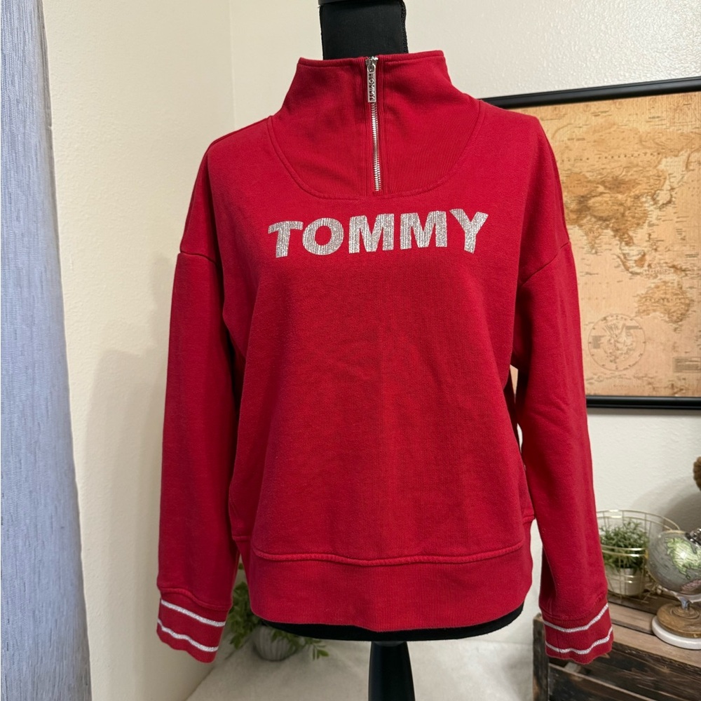 Tommy Hilfiger Mock Neck Quarter Zip Sweatshirt